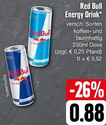 Edeka Red Bull Energy Drink 250 ml Dose Angebot