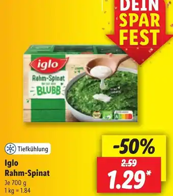 Lidl Iglo Rahm-Spinat 700 g Angebot