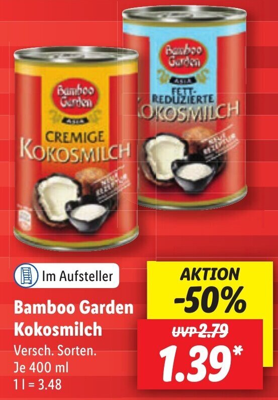 Bamboo Garden Kokosmilch 400 ml Angebot bei Lidl
