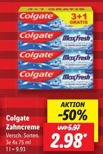 Lidl Colgate Zahncreme 4x75 ml Angebot