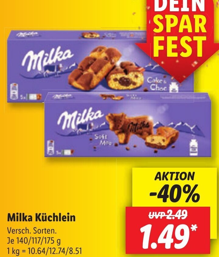 Lidl Milka Küchlein 140/117/175 g Angebot