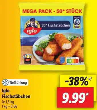 Lidl Iglo Fischstäbchen 1,5 kg Angebot