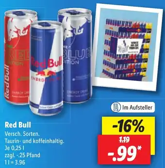 Lidl Red Bull 0,25 L Angebot