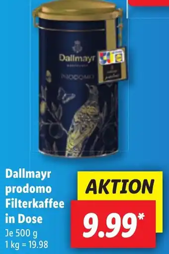 Lidl Dallmayr prodomo Filterkaffee in Dose 500 g Angebot