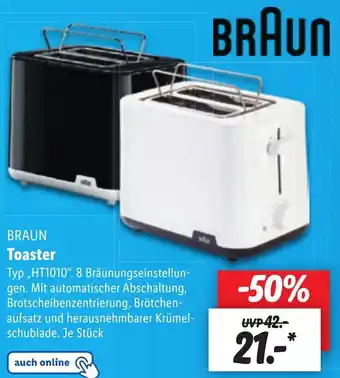 Lidl BRAUN Toaster HT1010 Angebot