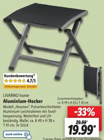 Lidl LIVARNO home Aluminium-Hocker Angebot