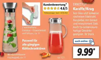 Lidl ERNESTOⓇ Karaffe/Krug Angebot