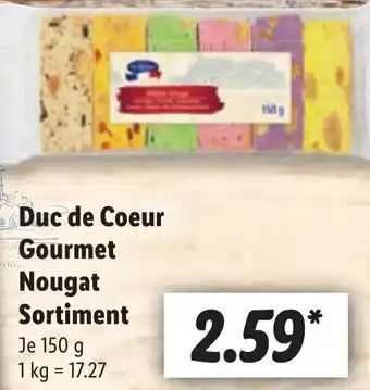 Lidl Duc de Coeur Gourmet Nougat Sortiment 150 g Angebot