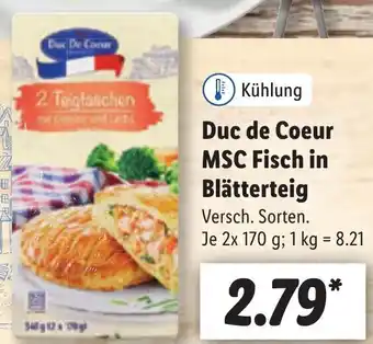 Lidl Duc de Coeur MSC Fisch in Blätterteig 2x170 g Angebot