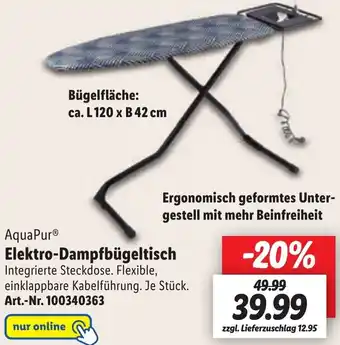 Lidl AquaPur® Elektro-Dampfbügeltisch Angebot