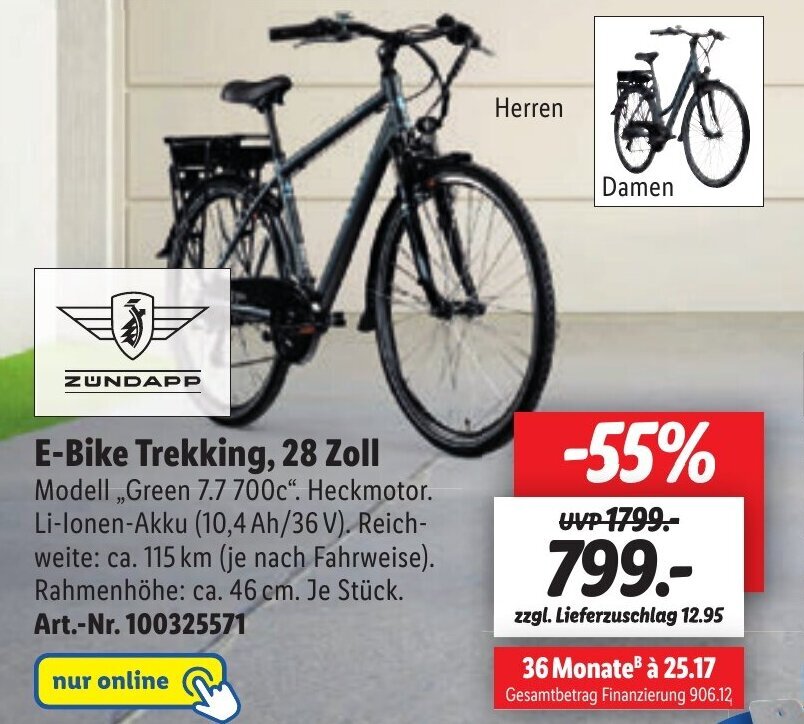 Lidl ZUNDAPP E-Bike Trekking, 28 Zoll Angebot