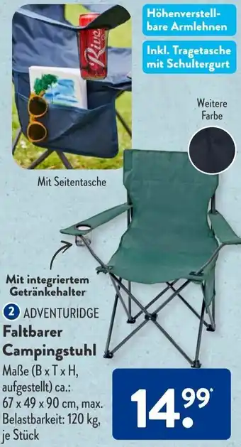 Aldi Süd ADVENTURIDGE Faltbarer Campingstuhl Angebot