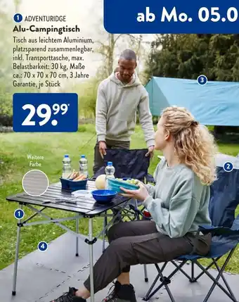 Aldi Süd ADVENTURIDGE Alu-Campingtisch Angebot