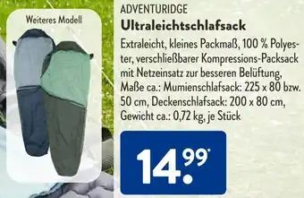 Aldi Süd ADVENTURIDGE Ultraleichtschlafsack Angebot