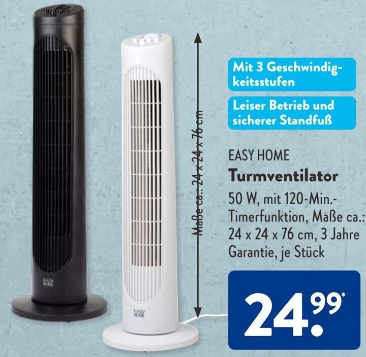 Aldi Süd EASY HOME Turmventilator Angebot