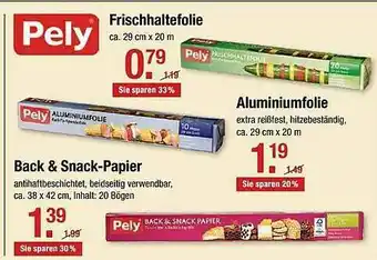 V Markt Pely Frischhaltefolie, Back & Snack-papier Angebot