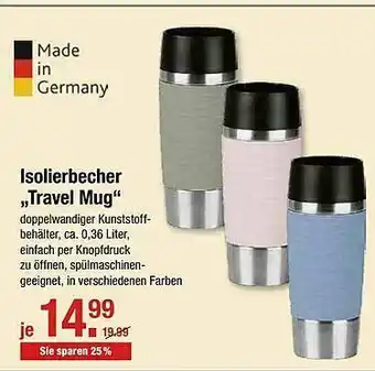 V Markt Isolierbecher „travel Mug” Angebot