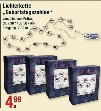 V Markt Lichterkette „geburtstagszahlen” Angebot