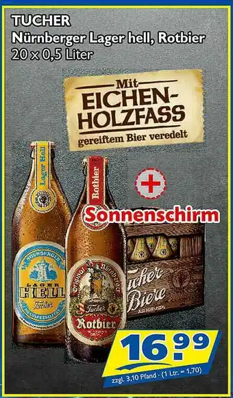 Zisch Tucher Nürnberger Lager Hell, Rotbier Angebot