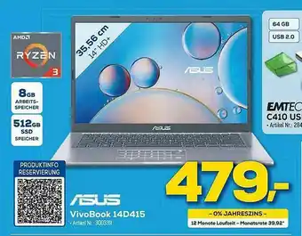 Euronics Berlet Asus Vivobook 14d415 Angebot