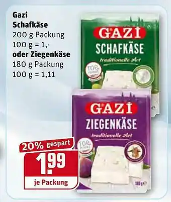 REWE Gazi Schafkäse Oder Ziegenkäse Angebot