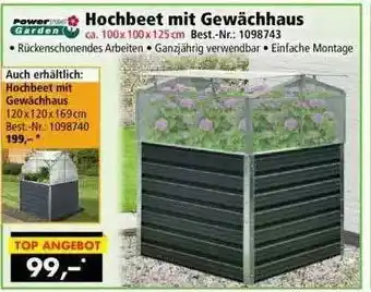 Norma24 Powertec Garden Hochbeet Mit Gewächhaus Angebot