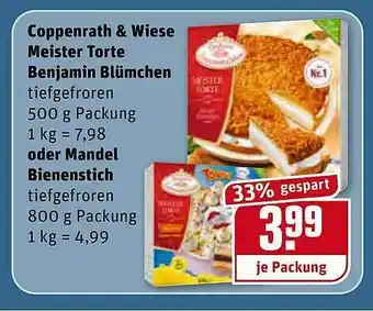 REWE Coppenrath & Wiese Meister Torte Benjamin Blümchen Oder Mandel Bienenstich Angebot