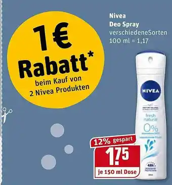 REWE Nivea Deo Spray Angebot