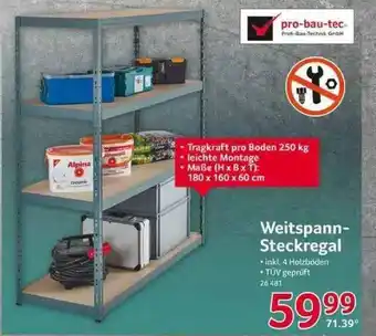 Selgros Pro-bau-tec Weitspann-steckregal Angebot