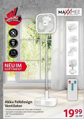 Selgros Maxxmee Akku Faltdesing Ventilator Angebot