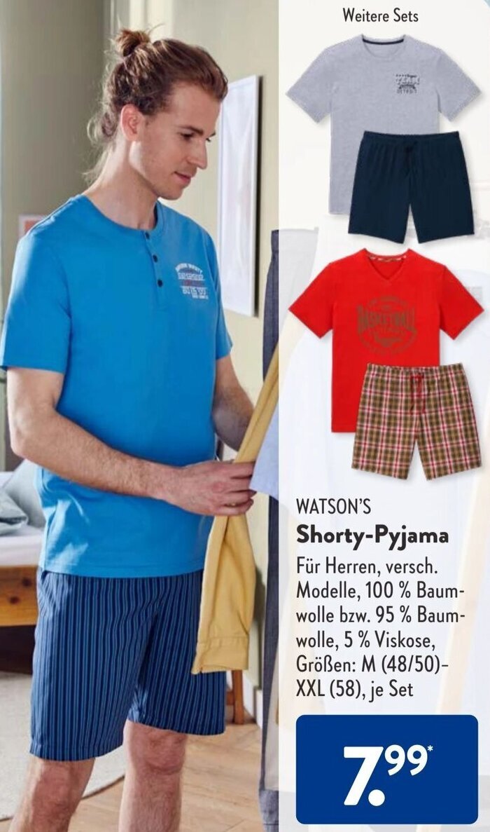 Aldi Süd WATSON'S Shorty-Pyjama Angebot
