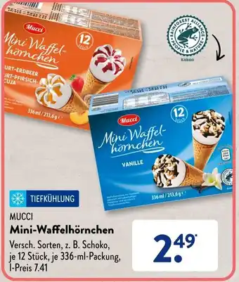 Aldi Süd Mucci Mini Waffelhörnchen 336 ml Packung Angebot