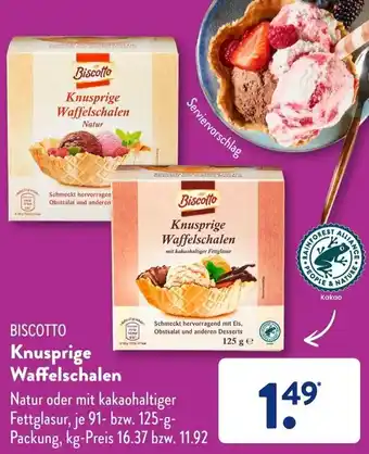 Aldi Süd Biscotto Knusprige Waffelschalen Angebot