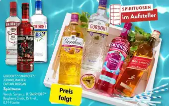 Aldi Süd GORDON'S/SMIRNOFF/ JOHNNIE WALKER/ CAPTAIN MORGAN Spirituose 0,7-L-Flasche Angebot