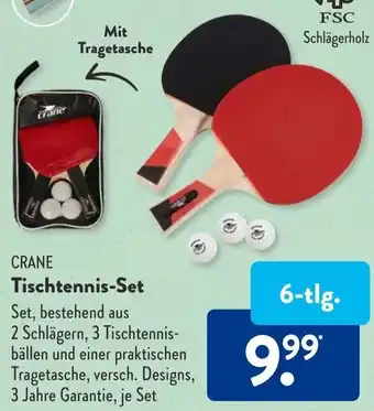 Aldi Süd CRANE Tischtennis-Set 6-tlg. Angebot
