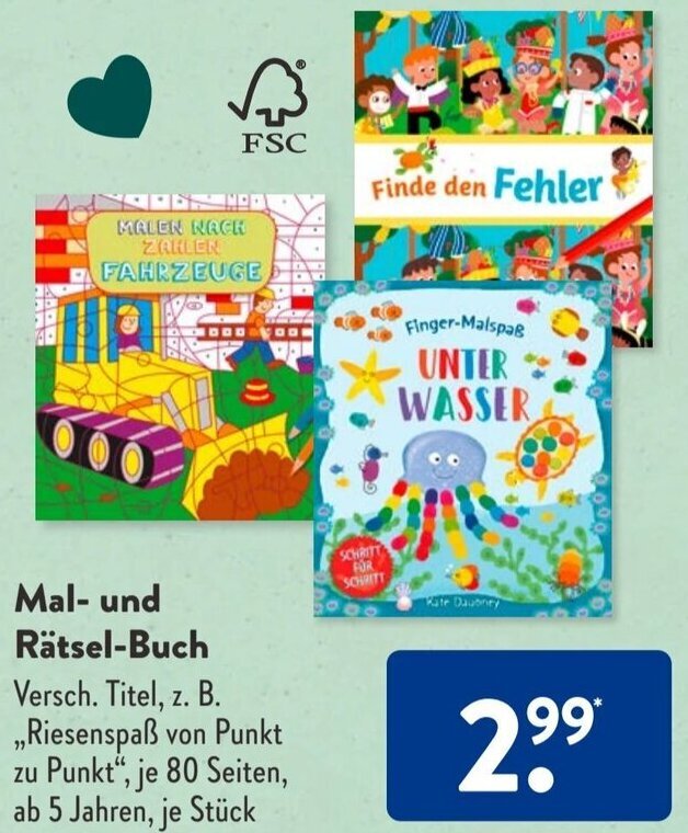 Mal- und Rätsel-Buch Angebot bei Aldi Süd