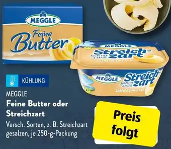 Aldi Süd MEGGLE Feine Butter oder Streichzart 250 g Packung Angebot