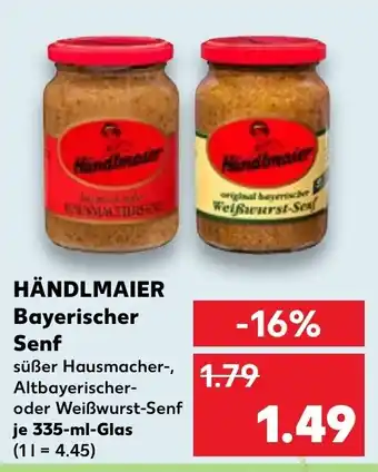 Kaufland HÄNDLMAIER Bayerischer Senf 335ml Angebot