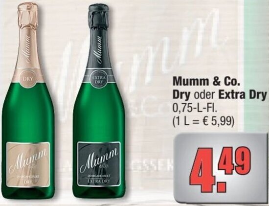 alldrink Mumm & Co. Dry oder Extra Dry 0,75-L-FI. Angebot