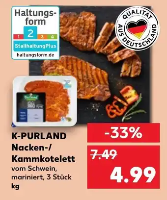 Kaufland K-PURLAND Nacken-/ Kammkotelett vom Schwein, mariniert, 1kg Angebot