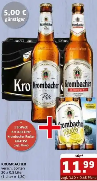 Getränke Quelle KROMBACHER 20 x 0,5 Liter Angebot