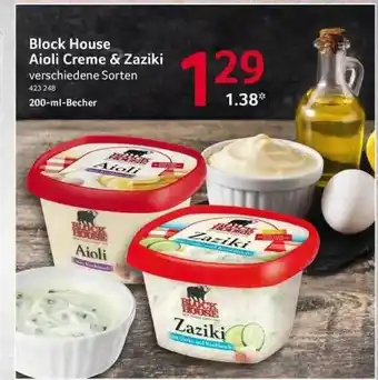 Selgros Block House Aioli Creme & Zaziki Angebot