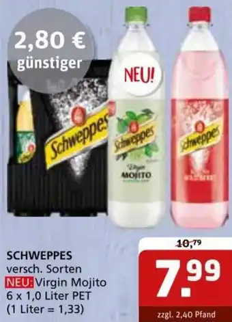 Getränke Quelle Schweppes 6x1,0 Liter Angebot