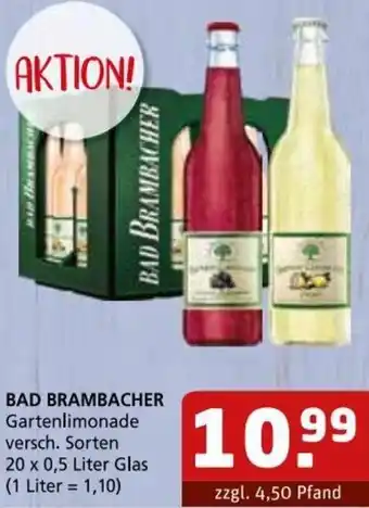 Getränke Quelle BAD BRAMBACHER Gartenlimonade 20 x 0,5 Liter Glas Angebot