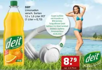 Getränke Quelle DEIT Limonaden 12 x 1,0 Liter PET Angebot