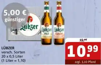 Getränke Quelle LÜBZER 20x0,5 Liter Angebot