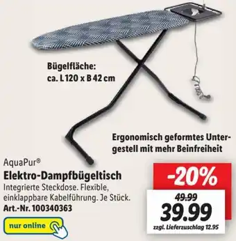 Lidl AquaPur® Elektro-Dampfbügeltisch Angebot