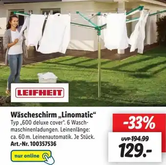 Lidl LEIFHEIT Wäscheschirm ,,Linomatic“ Angebot