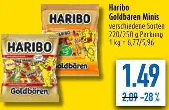 diska Haribo Goldbären Minis 220/250 g Packung Angebot