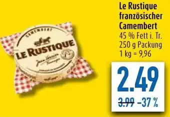 diska Le Rustique französischer Camembert 250 g Packung Angebot